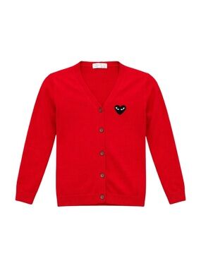 YTH Kids Red Cotton Heart Cardigan Size 5–6 Classic
